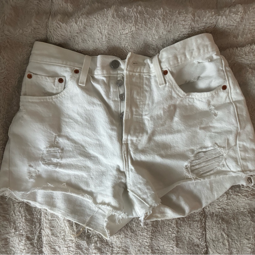 Levi's White Denim Shorts